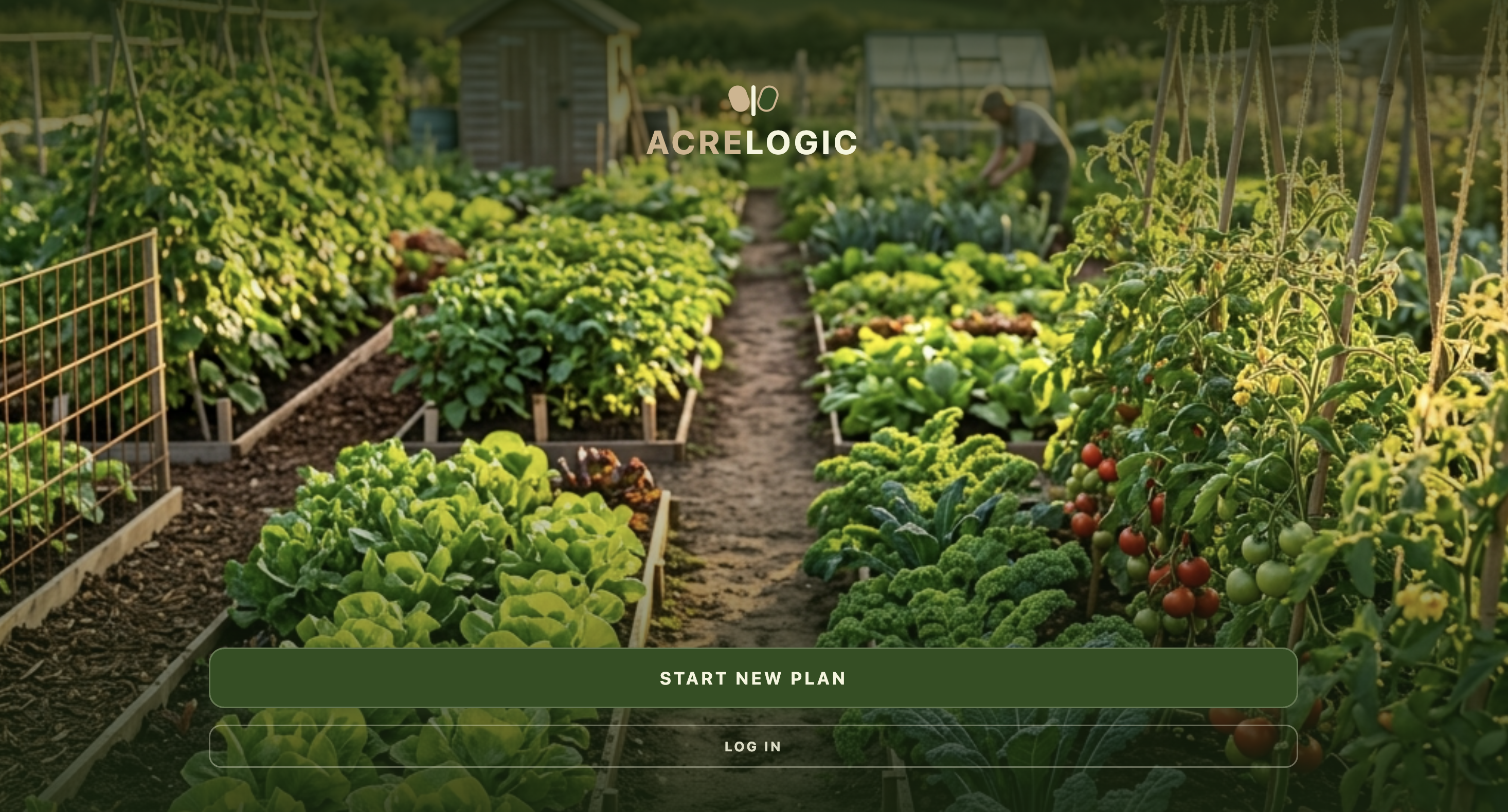 AcreLogic crop selection interface for intelligent gardening and agriculture planning